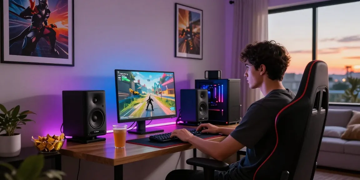 เกมเมอร์กำลังเล่น playme8 direct web ในบ้านที่มีบรรยากาศสดใส