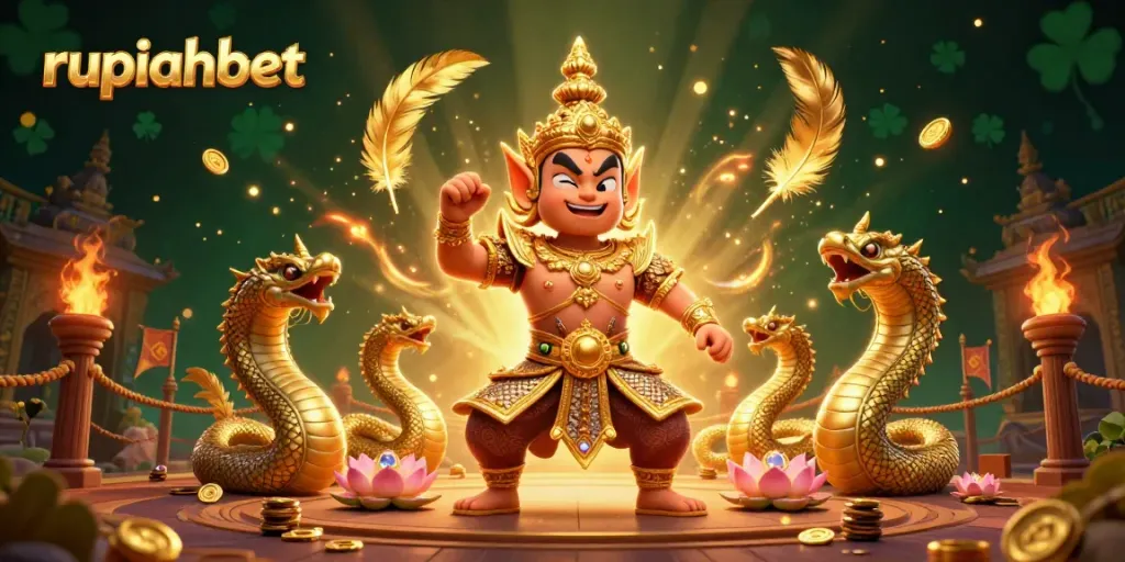 Experience the thrill of gaming with rupiahbet's dazzling 3D casino illustration showcasing vibrant characters and elements.