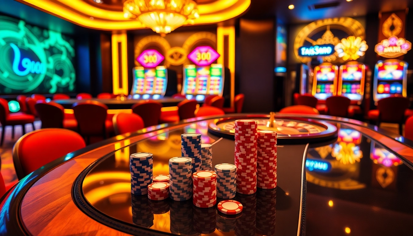 Experience the thrill of kaisar888 in a luxurious casino setting with premium gaming tables and vibrant slots.