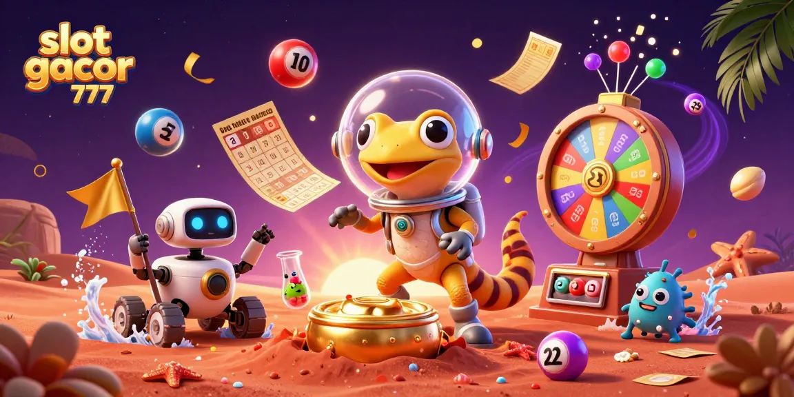 Engage with slot gacor 777 as the Martian gecko discovers a golden casino amidst dynamic lottery elements.