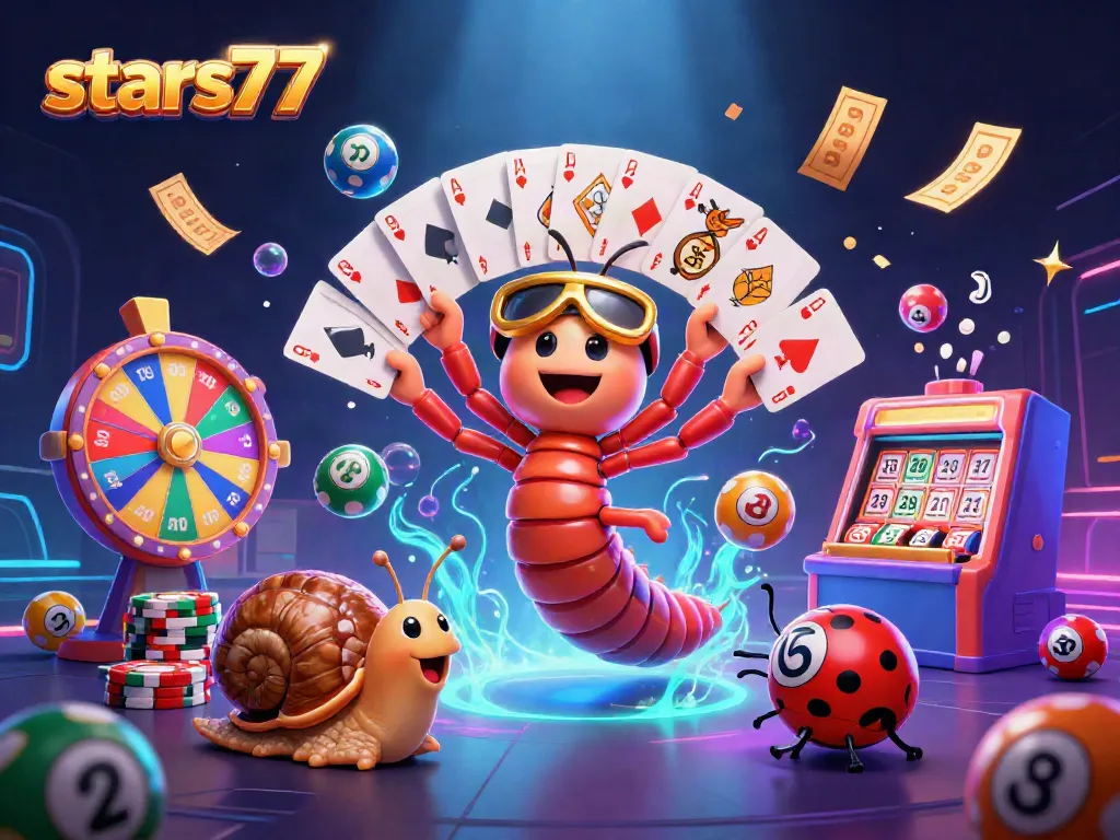 Menangkan hadiah besar di stars77 dengan kartu lotere berwarna-warni dan dealer ceria.