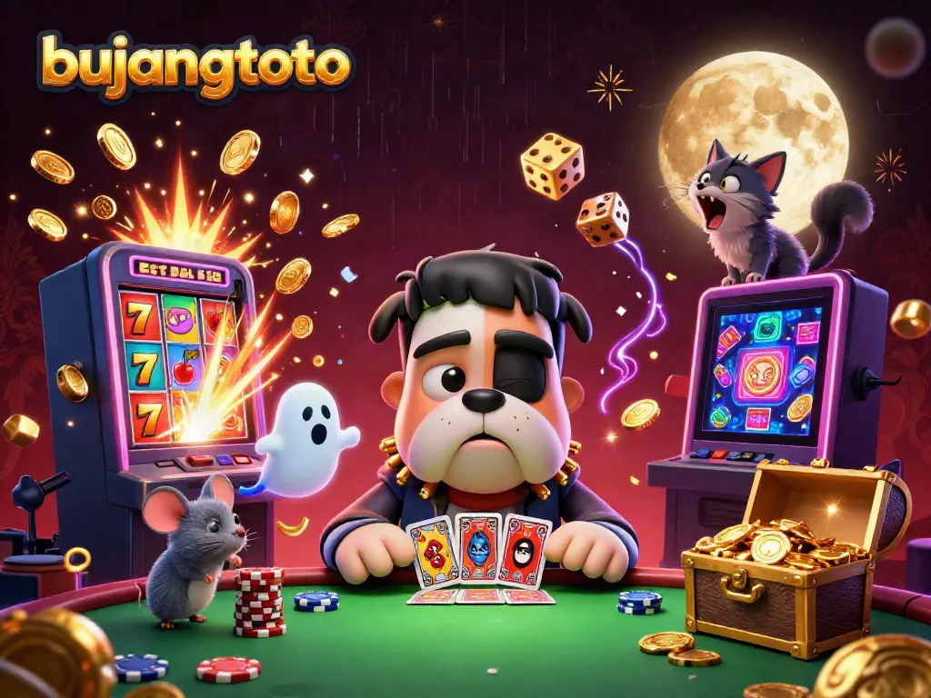 Experience electrifying thrills with bujangtoto as the Frankenstein bulldog deals cards amidst a jackpot explosion!
