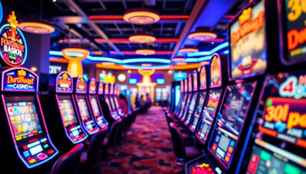 Aktifitas bermain situs slot gacor dengan mesin slot penuh warna dan suasana kasino yang cerah.
