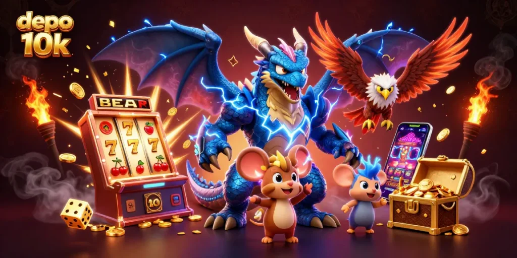 Menyajikan pengalaman bermain kasino seru dengan depo 10k dan karakter menarik di slot menarik.