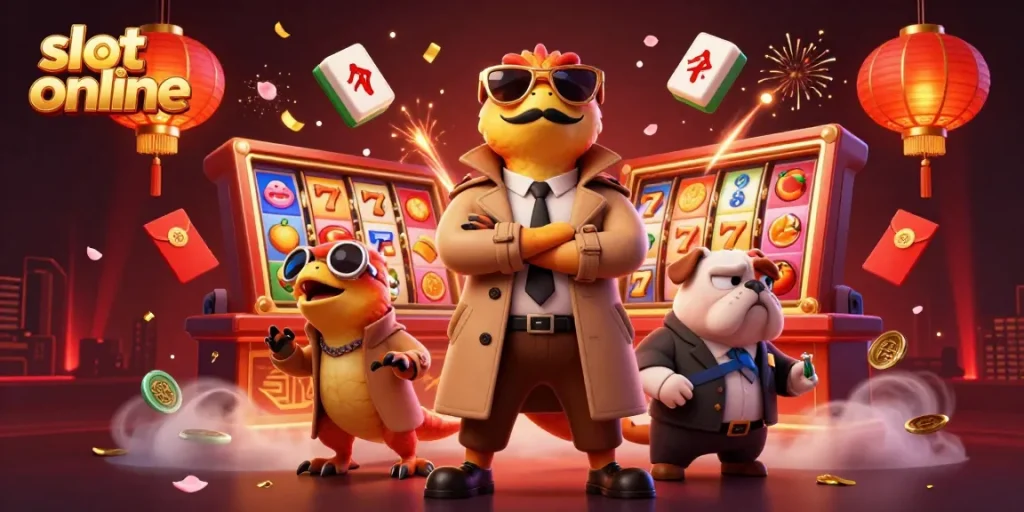 Experience excitement with slot online as raptors scheme to enter a VIP casino lounge.