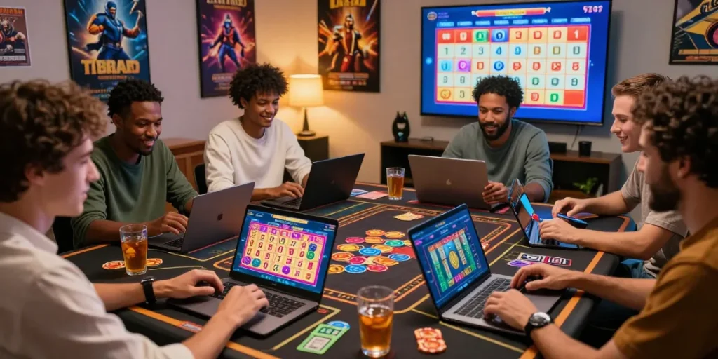 BUKUMIMPI138, teman-teman bermain togel online dengan antusias di ruang bermain modern.