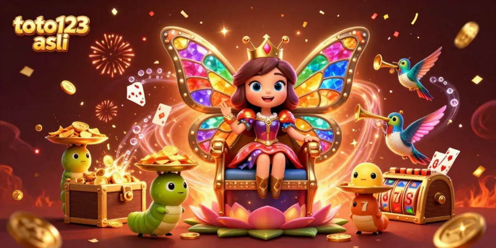 Experience thrilling gameplay with toto123 asli's vibrant casino illustration showcasing winning opportunities and fun.