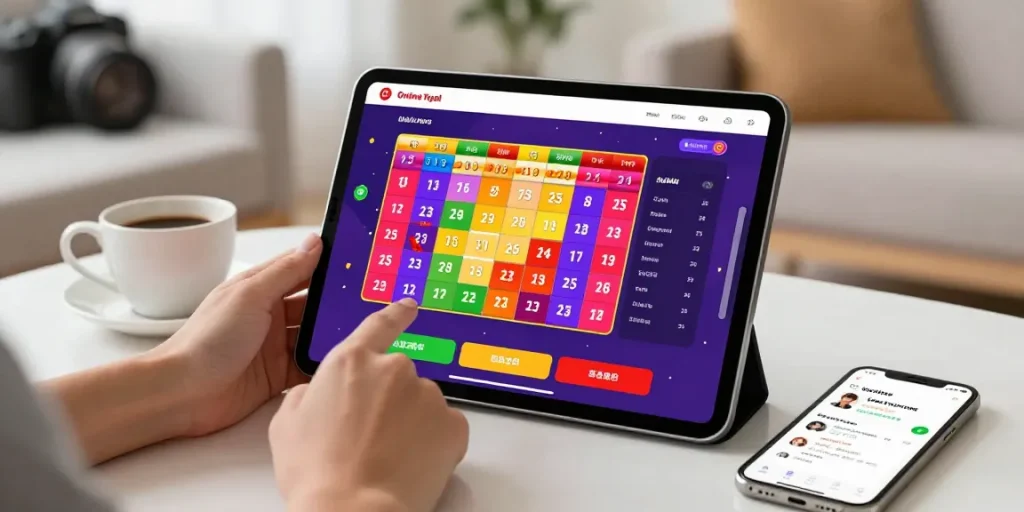 Pengguna rajatogel menikmati permainan togel online di tablet dengan antusiasme dan kenyamanan di rumah